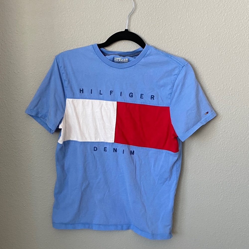 Tommy Hilfiger Blue Tee with Red and White Accent